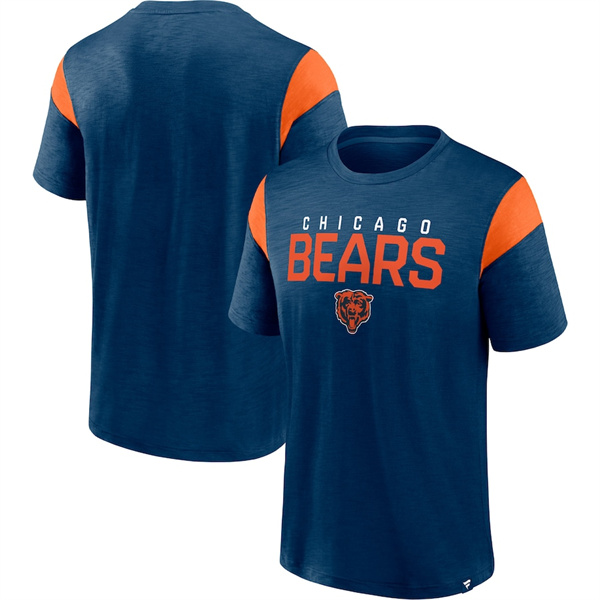 Men's Chicago Bears Navy/Orange Home Stretch Team T-Shirt